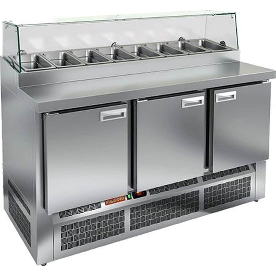 Стол для пиццы Hicold PZE2-111GN (1/6) стекло