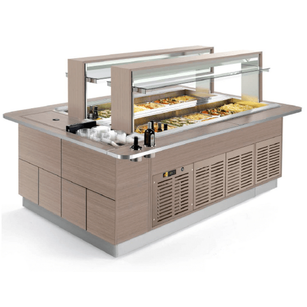 Стол шведский островной Enofrigo FAST GOURMET ISOLA DOPPIA RF+RF 2000 СЕРЫЙ ПЕПЕЛ