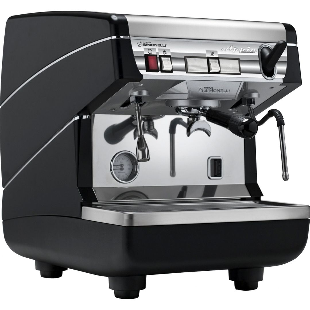 Кофемашина Nuova Simonelli Appia Life 1Gr S Черная Экономайзер Полуавтомат