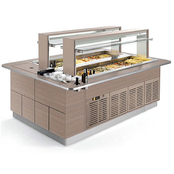 Стол шведский островной Enofrigo FAST GOURMET ISOLA DOPPIA BM+RF 2000 ВЕНГЕ